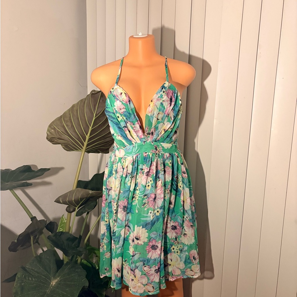 Moi Green Floral Top